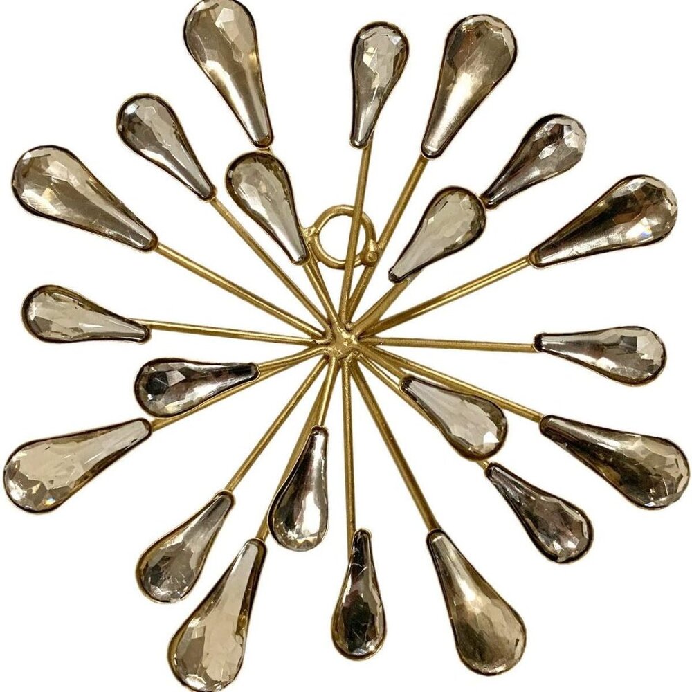 UKN 11 Pieces Starburst Metal/clear Beads Wall Art
